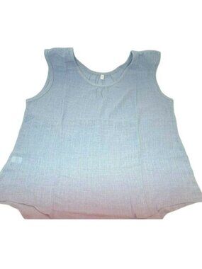 Womens Sleeveless Sky Blue Tunic Top Lightweight Linen Blend Large NWT